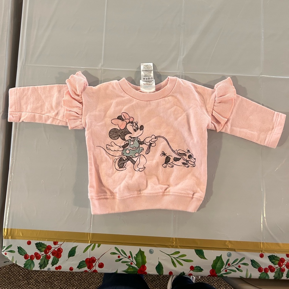 BABY GIRLS DISNEY MINNIE MOUSE RUFFLED GRAPHIC SWEATSHIRT SIZE Newborn